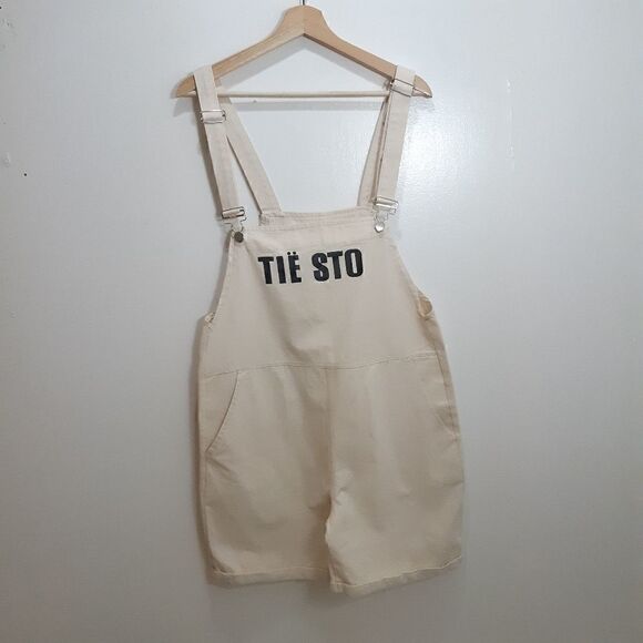 Tiësto Cream Denim Dungaree Romper - Picture 5 of 10